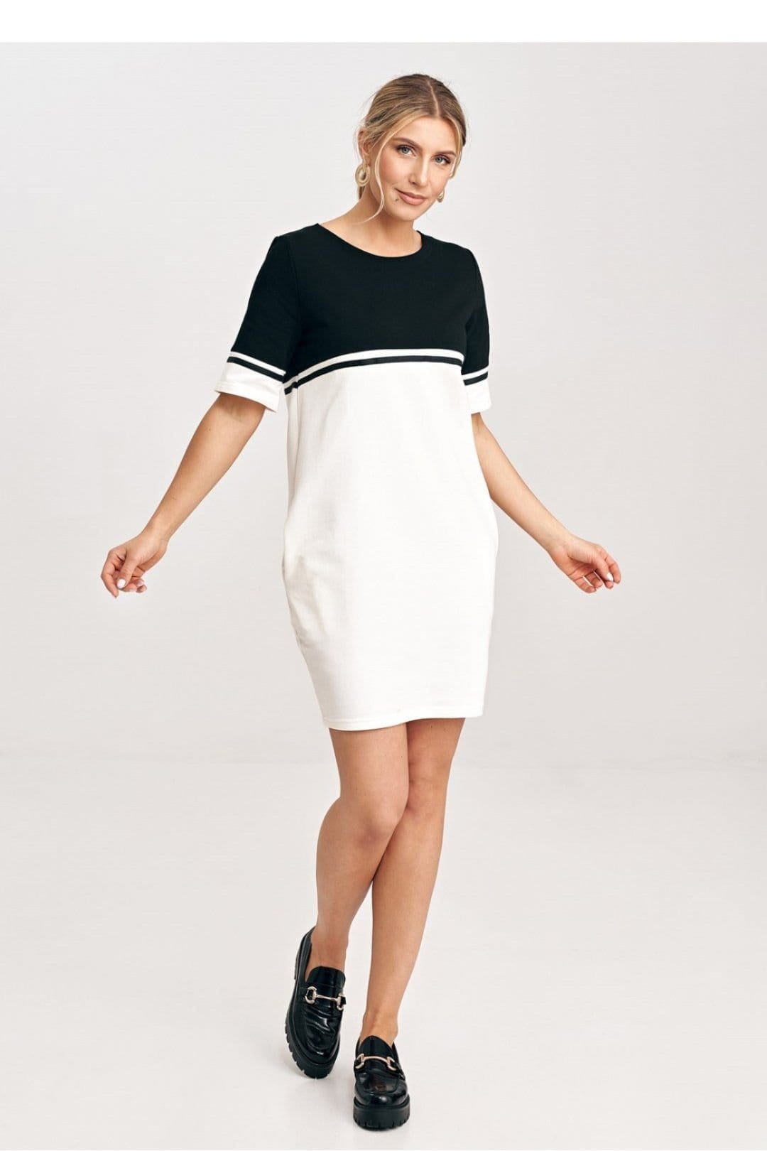 Love Lace Love Lace Women's Two Tone Cotton Mini Dress with Belt Pockets Style 198487 - 4