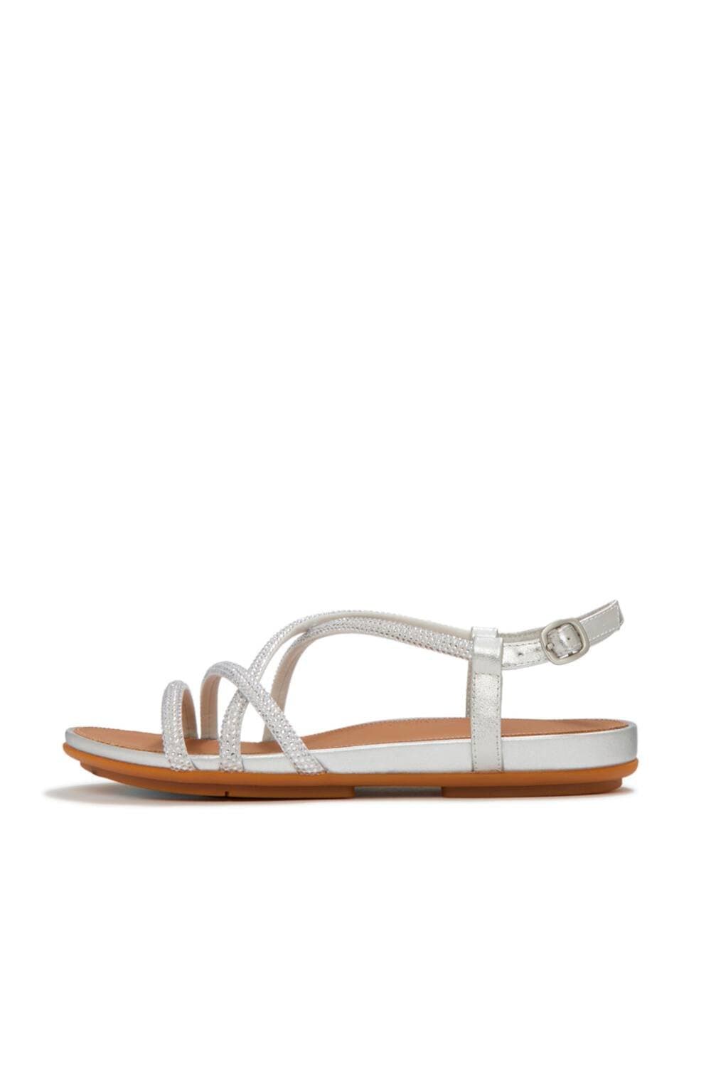 FitFlop FitFlop Women's Gracie Crystal Strappy Back-Strap Sandals Silver