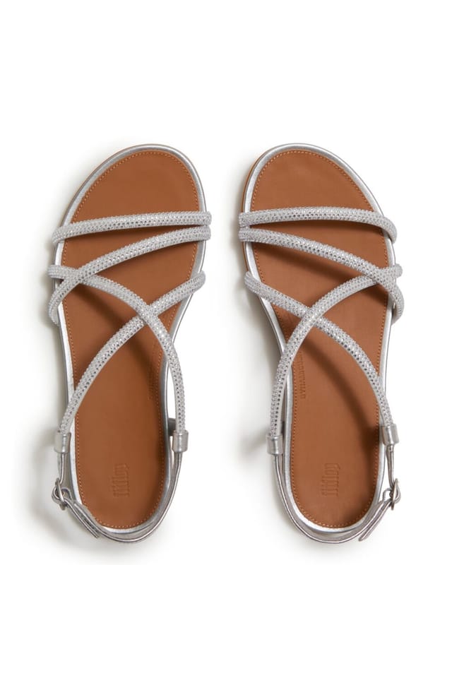 FitFlop FitFlop Women's Gracie Crystal Strappy Back-Strap Sandals Silver - 2