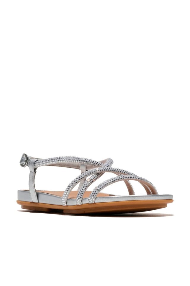 FitFlop FitFlop Women's Gracie Crystal Strappy Back-Strap Sandals Silver - 3
