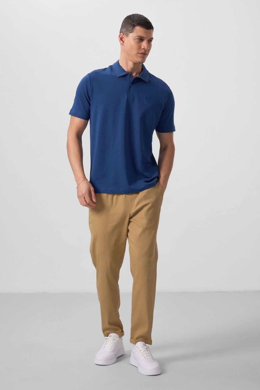 Tommy Life Tommy Life Men's Straight-leg Gabardine Chinos in Camel