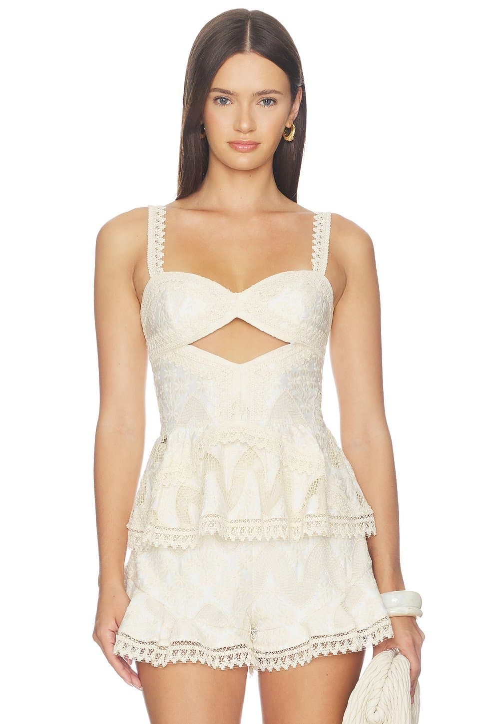 revolve Bertha Lace Top