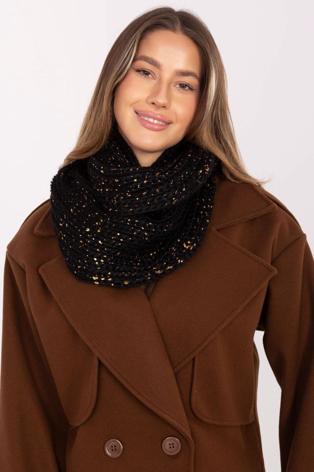 Love Lace Love Lace Women's Infinity Scarf Neck Warmer Thick Woven Polyester for Cold Days in Black