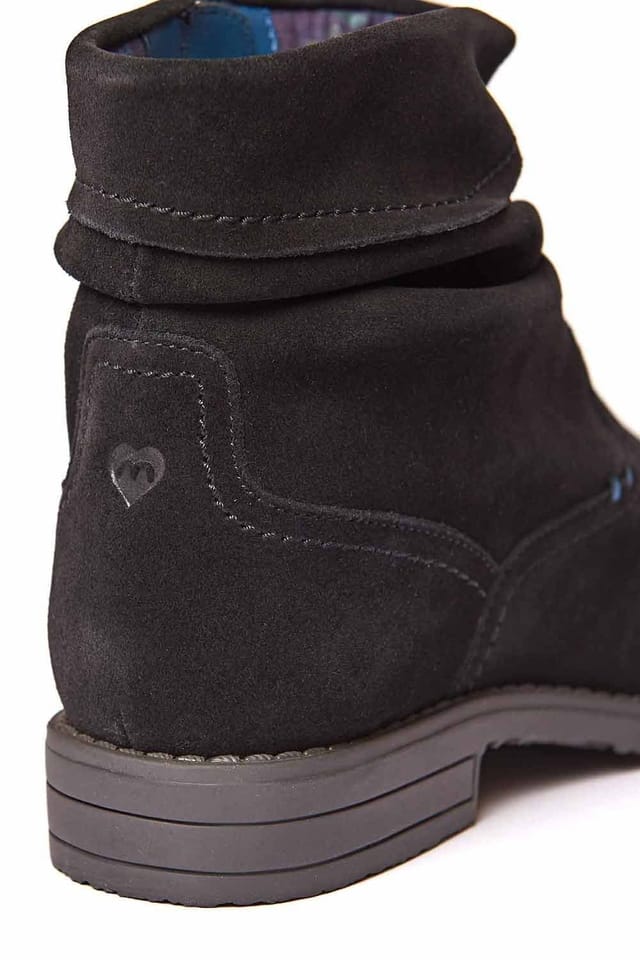 Moshulu Moshulu Women's 'Pipistrelle 3' Ruched Suede Pixie Ankle Boots in Black - 3