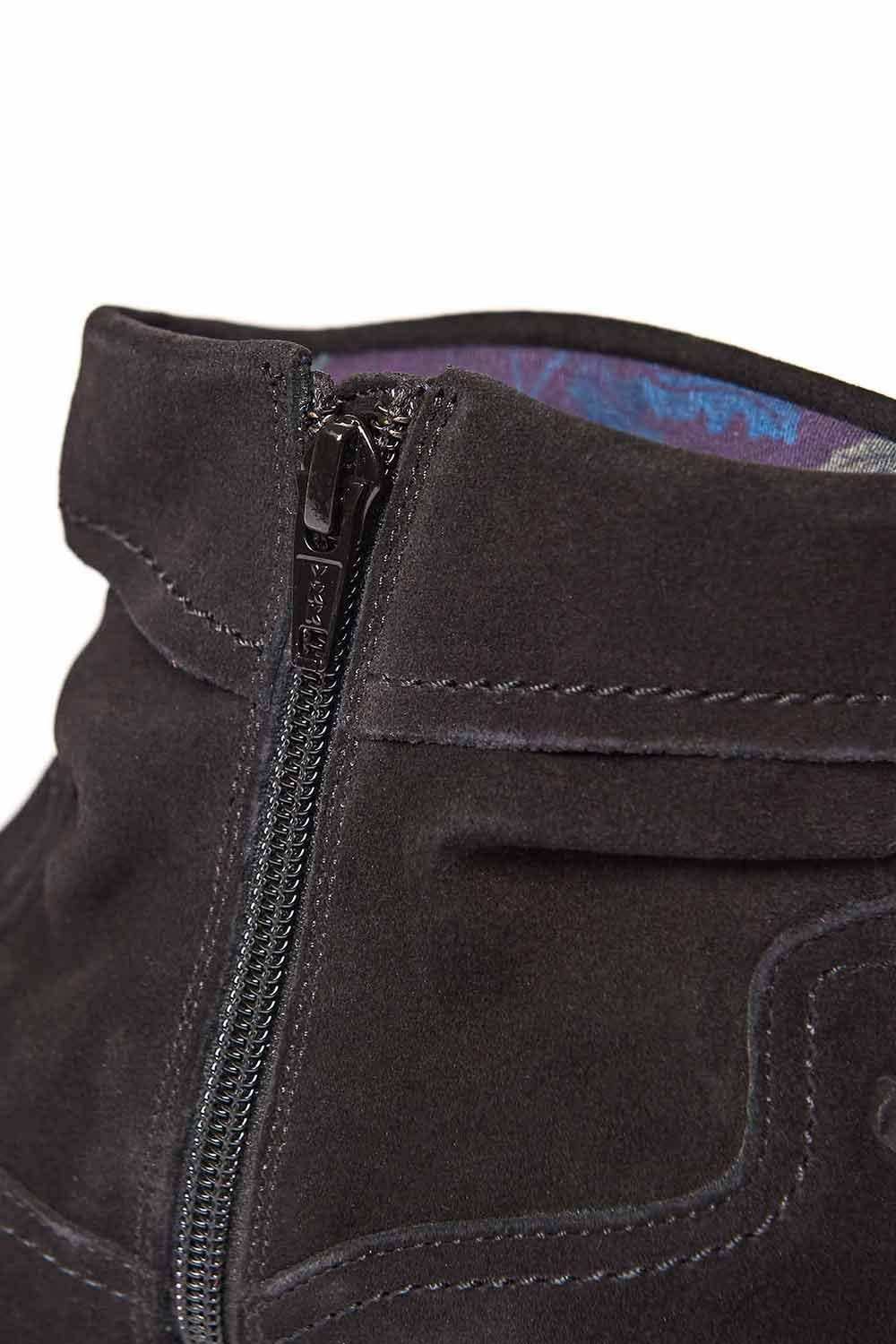 Moshulu Moshulu Women's 'Pipistrelle 3' Ruched Suede Pixie Ankle Boots in Black - 4