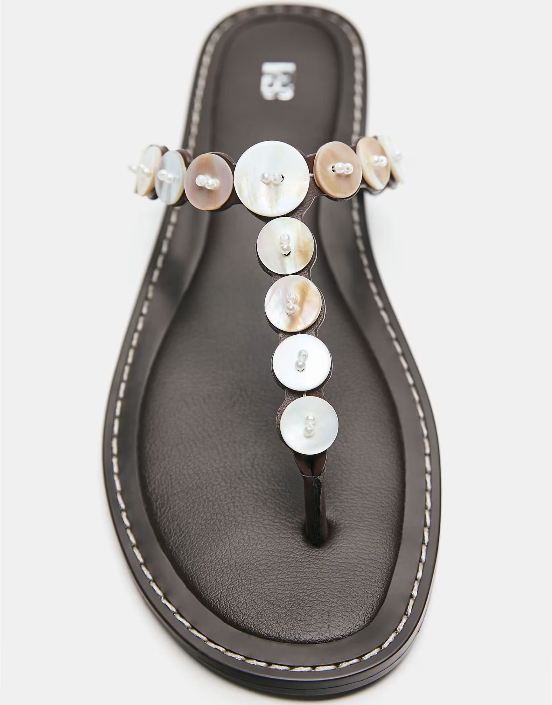 ASOS Pull&Bear Flat button sandals in brown