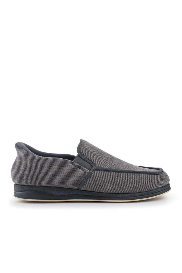 Pavers Pavers Men's Easy Step In Extra Wide Corduroy Slippers in Grey - 2