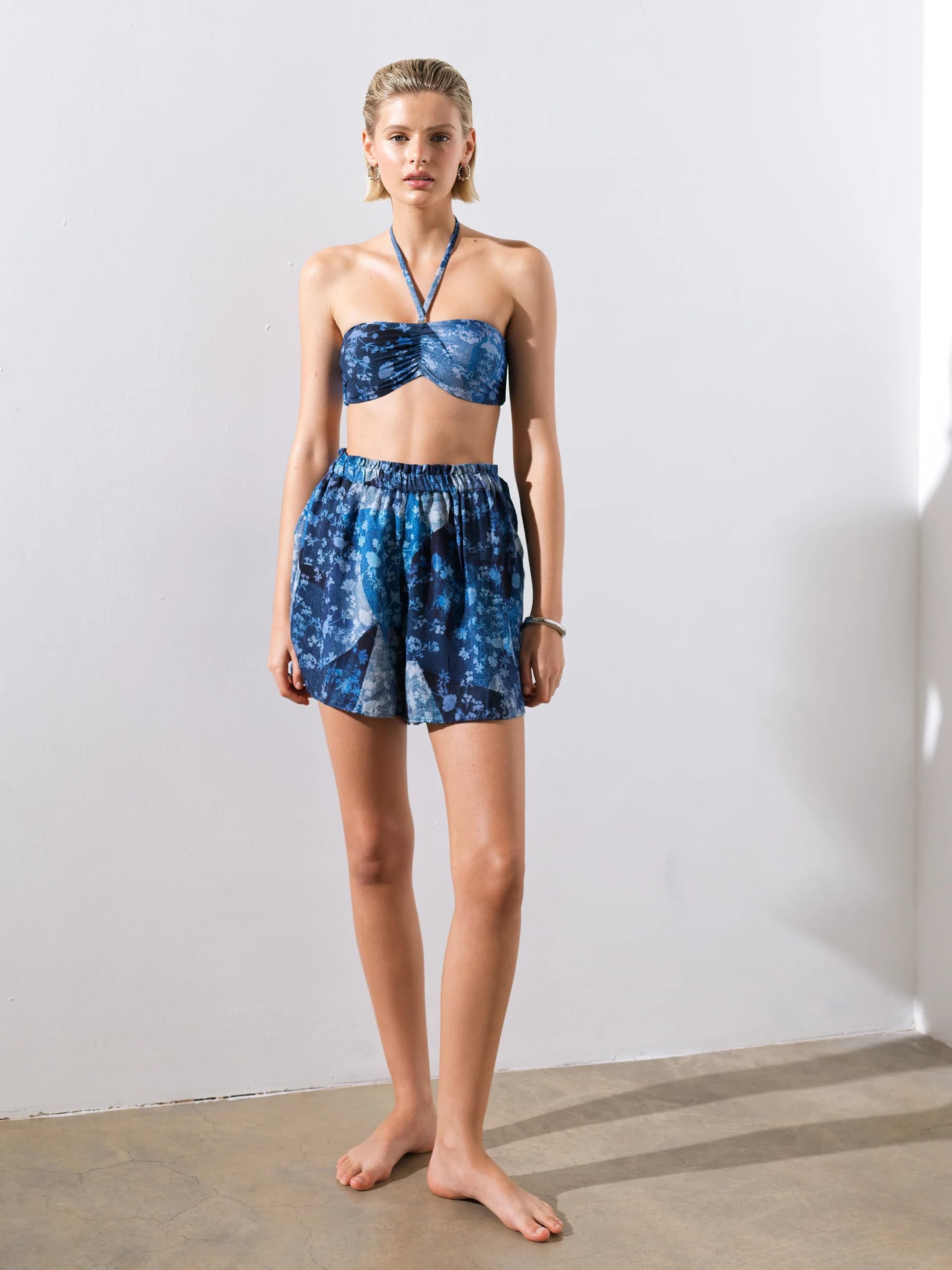 French Connection Denim Beach Shorts Blue