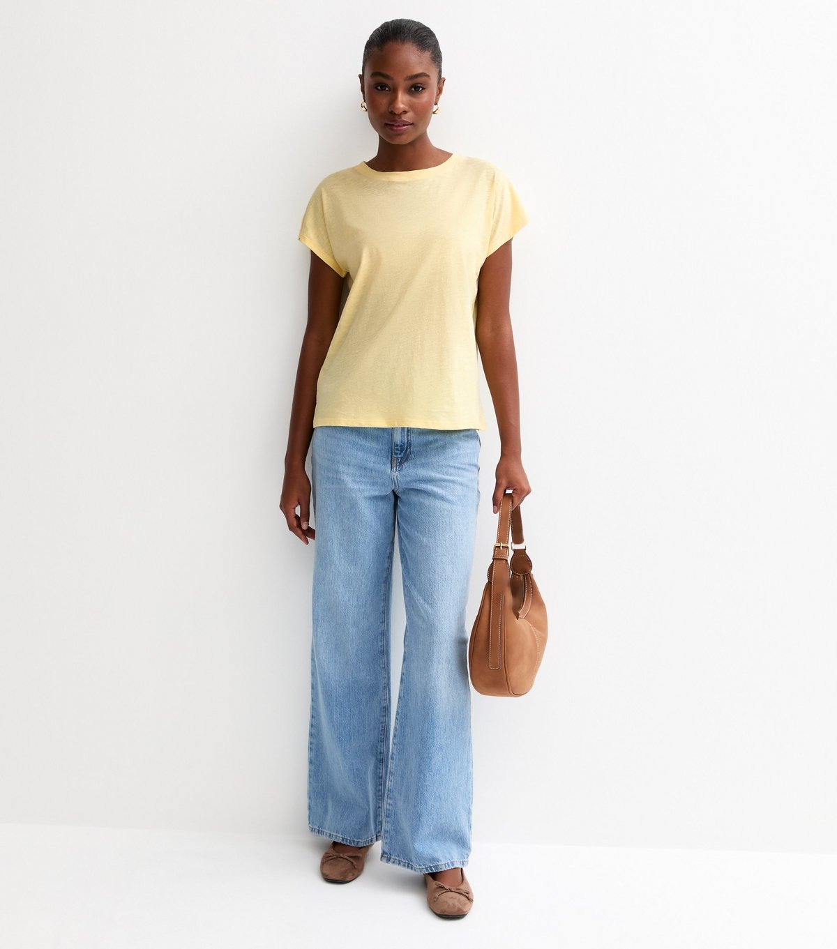 New Look Women's Yellow Grown On Sleeve T-Shirt New Look - 3