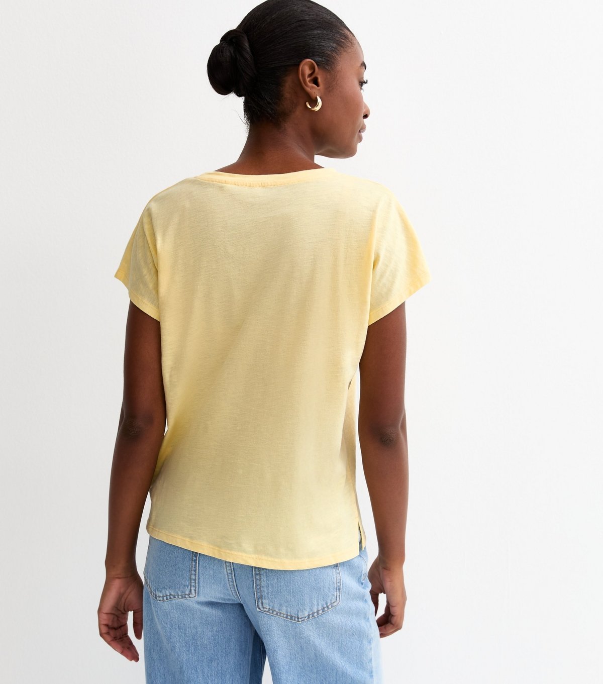 New Look Women's Yellow Grown On Sleeve T-Shirt New Look - 4