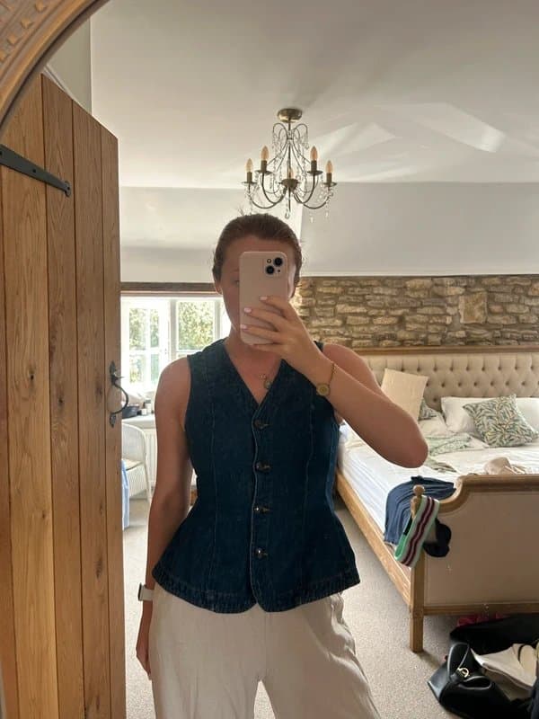ASOS Design Peplum Denim Top ASOS Size 8 UK