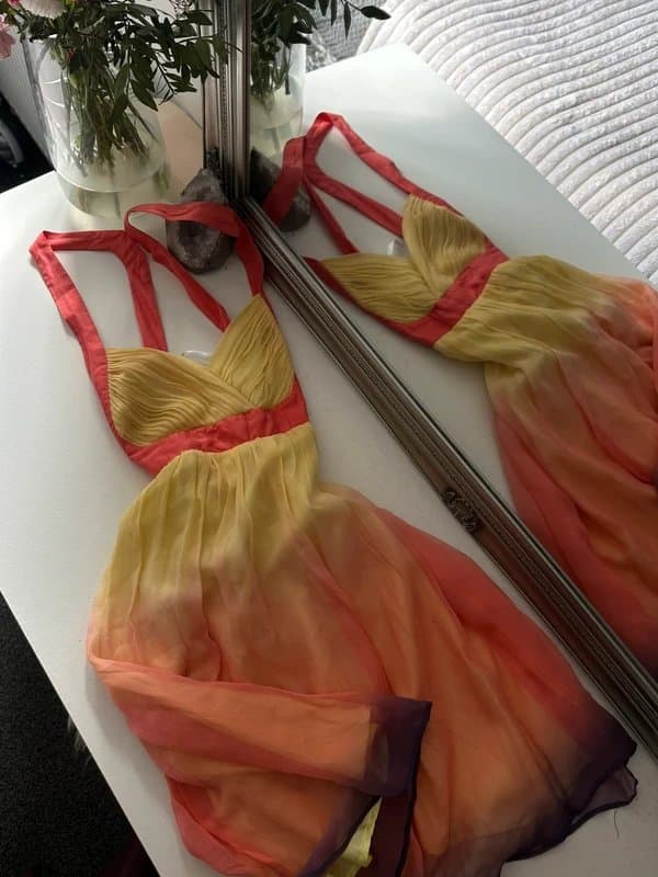 Lipsy Ombre mini backless fairy core dress