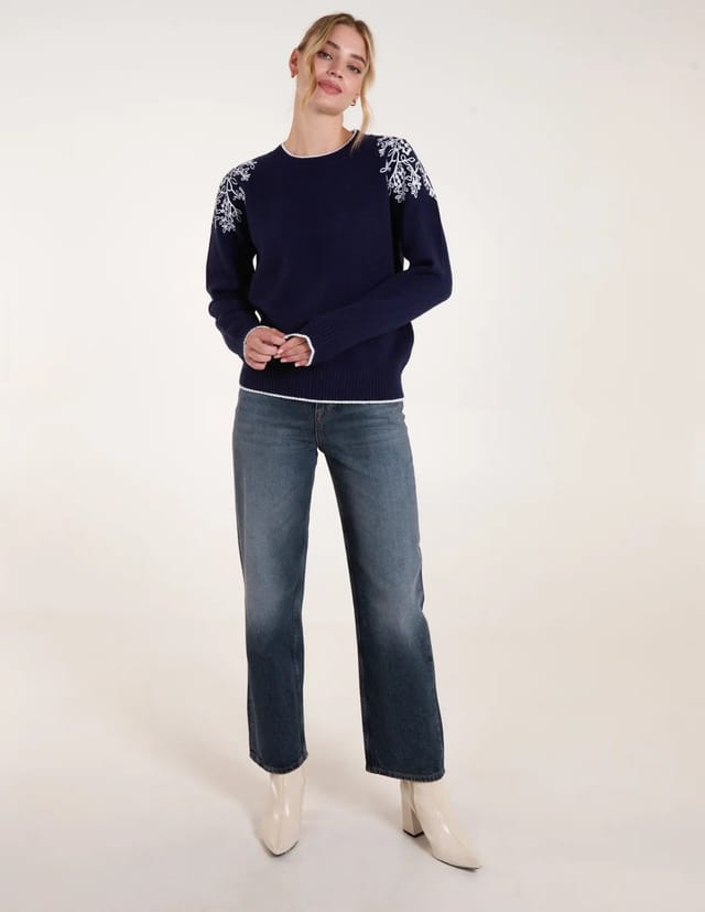 Blue Vanilla Detailed Embroidery Shoulder Jumper - 3