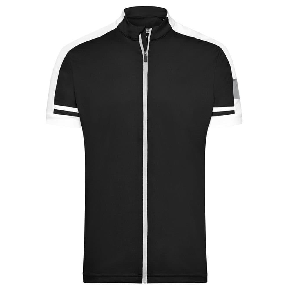 James and Nicholson James and Nicholson Men's Bike Full Zip T-Shirt in Black