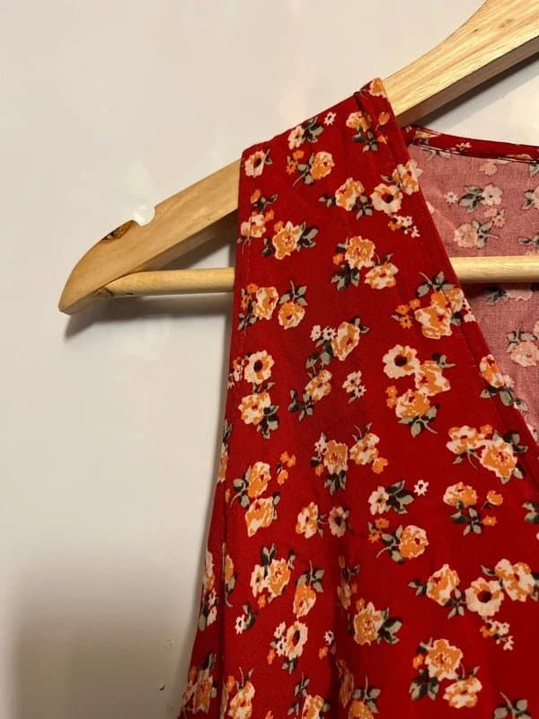 New Look New Look red floral playsuit size uk 12