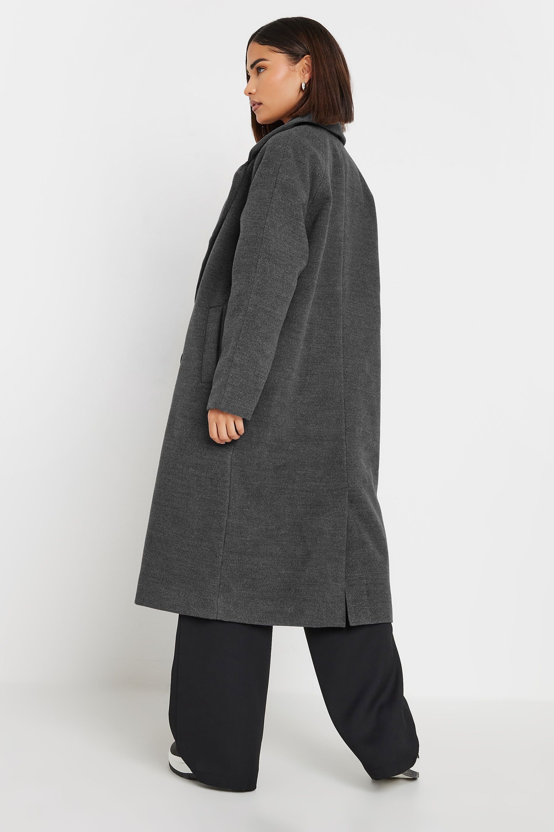 PixieGirl PixieGirl Women's Petite Formal Midi Coat in Grey - 4