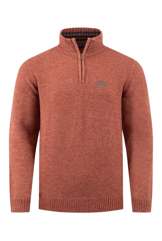 Weird Fish Weird Fish Men's Altwood 1/4 Zip Jumper in Orange - 2
