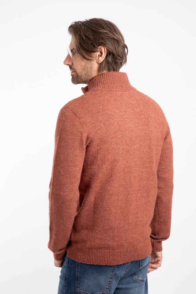 Weird Fish Weird Fish Men's Altwood 1/4 Zip Jumper in Orange - 3