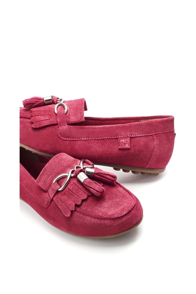 Moda In Pelle Moda In Pelle Women's 'Essana' Suede Loafers in Pink - 3