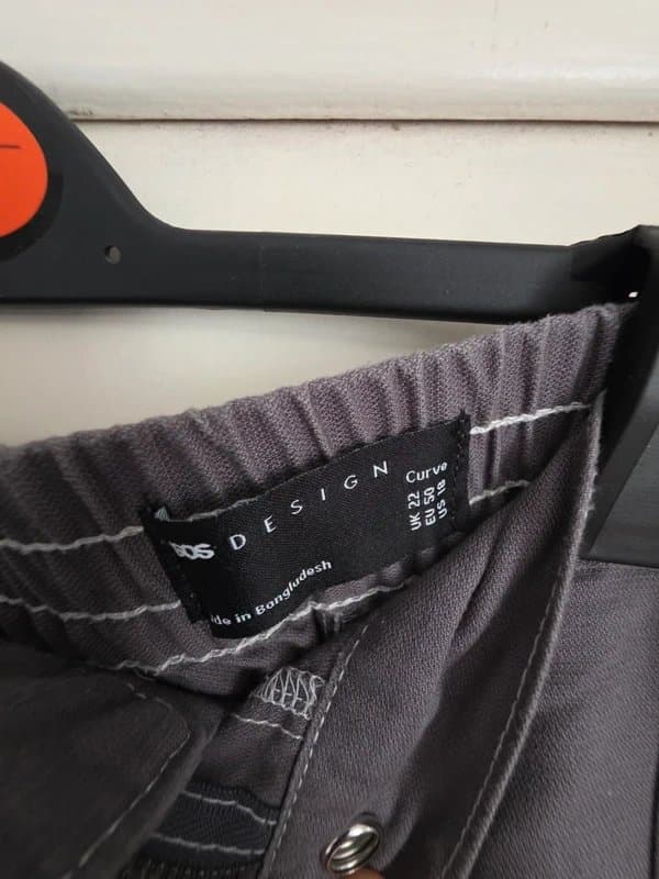 ASOS Design ASOS Design Curve Grey Cargo Pants / Trousers - Size UK 22