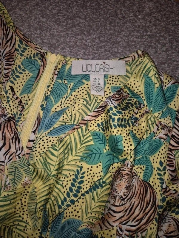 Liquorish 🐅 Liquorish Tiger Jungle Print Midi Dress – UK 10 - 1