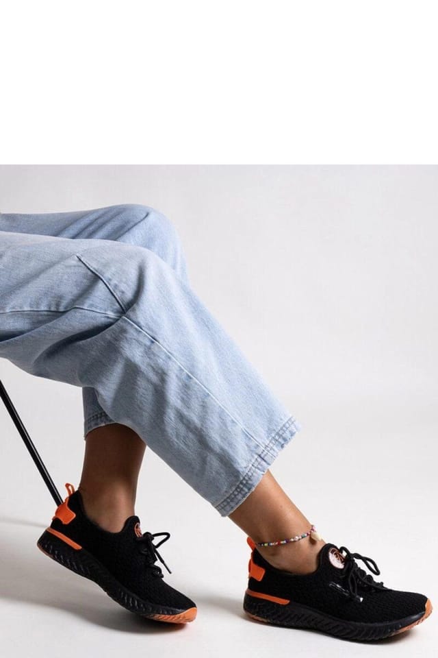 Love Lace Love Lace Women's CROSS JEANS Sport Sneakers Round Toe Lace Up Rubber Sole in Black - 2