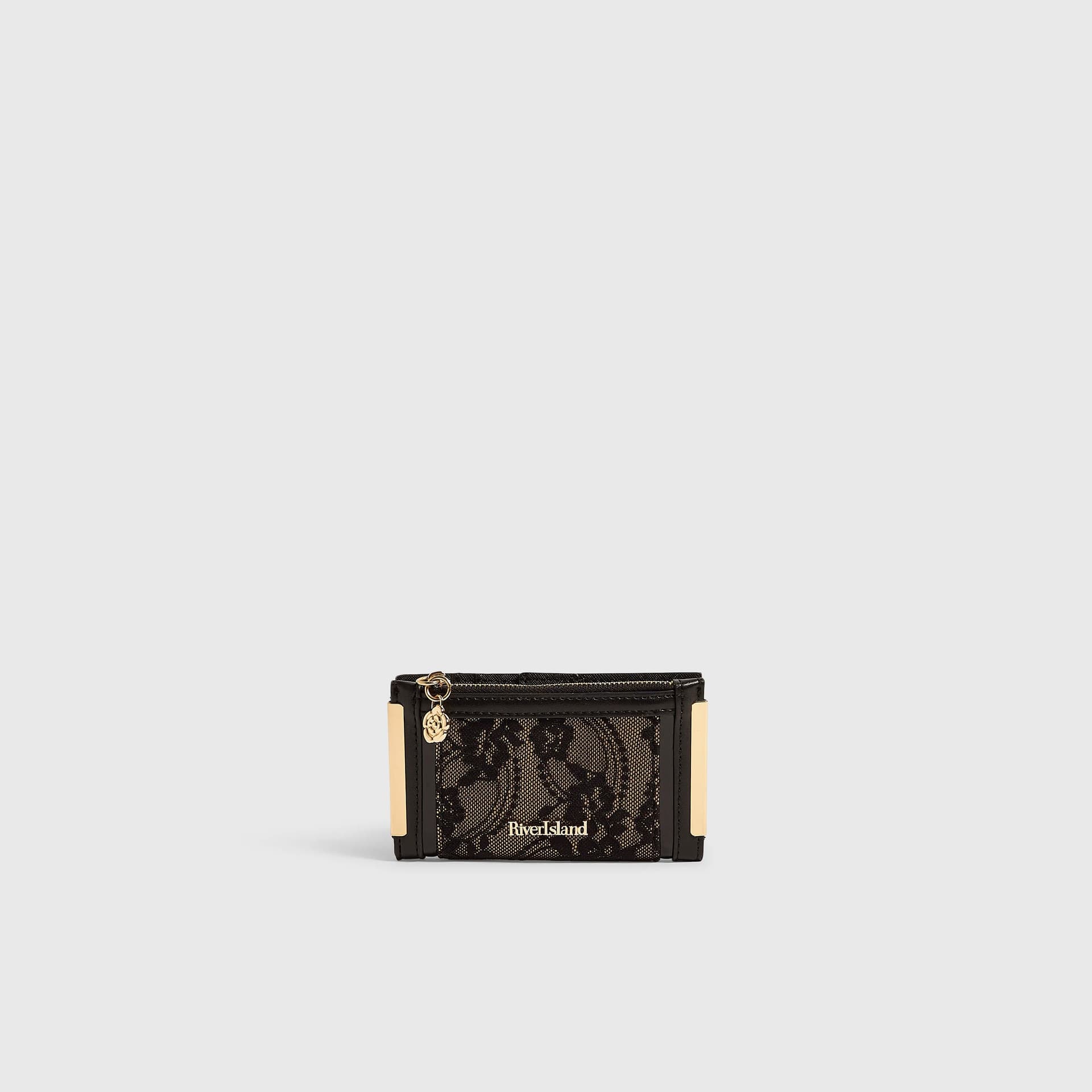 River Island River Island Womens Black Lace Mini Foldout Purse