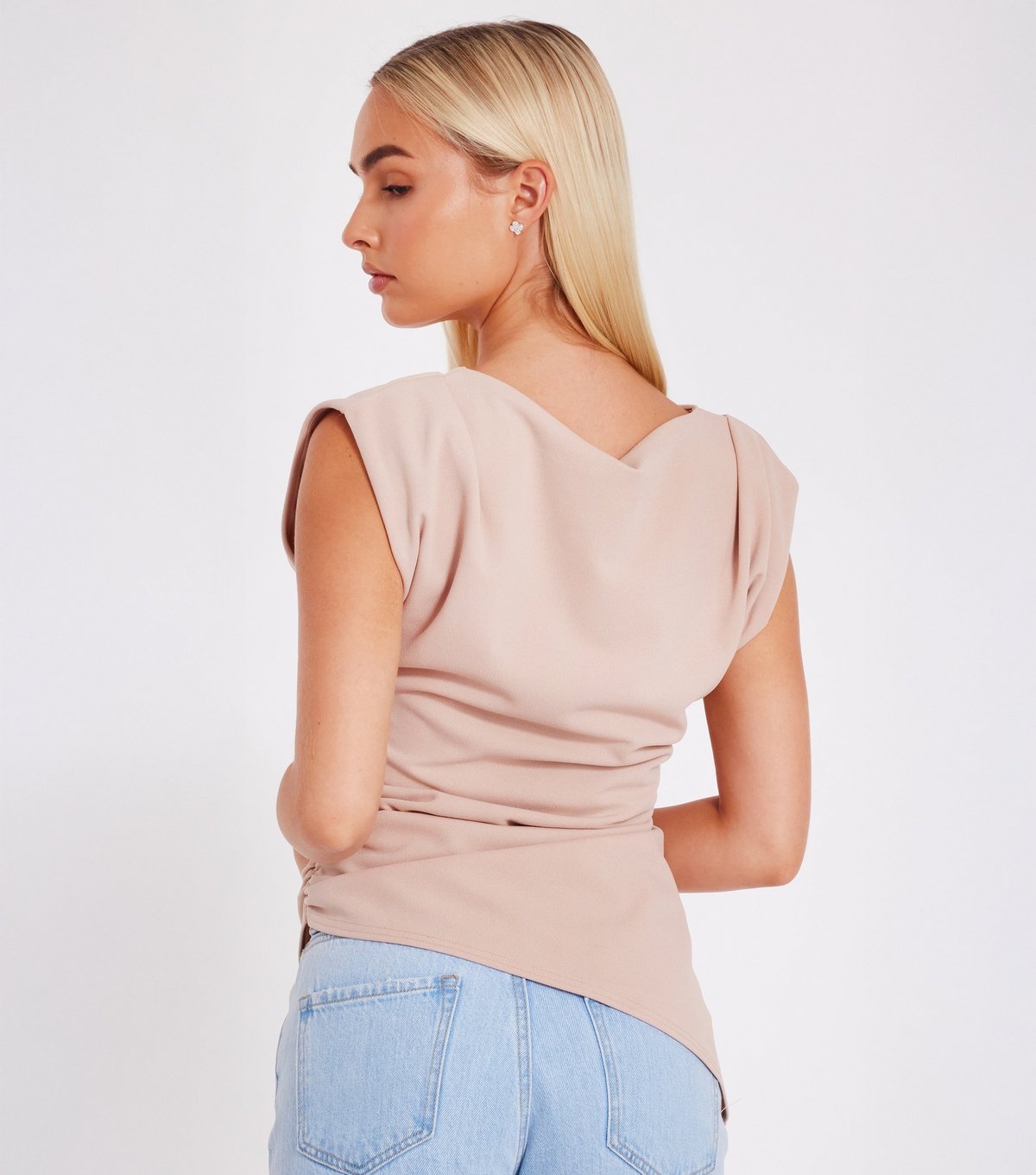 Quiz Women's Stone Ruched Draped Top Quiz New Look - 3