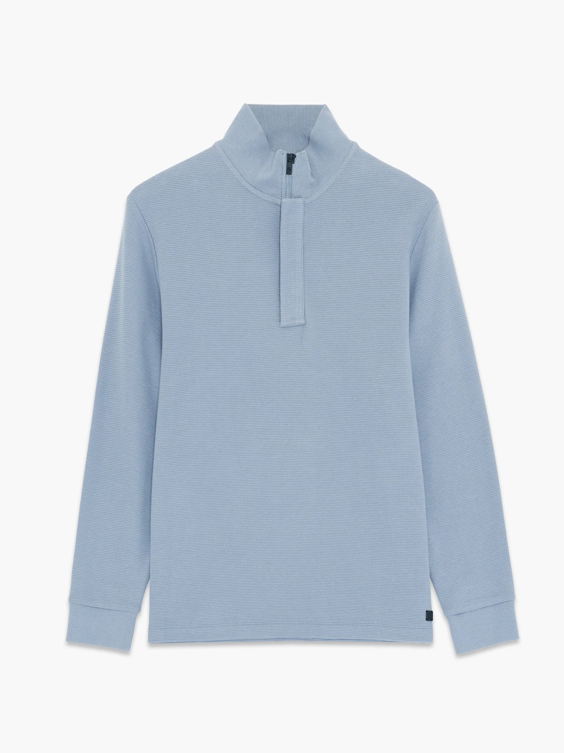 French Connection Blue Ottoman Half Zip Sweatshirt Light Blue