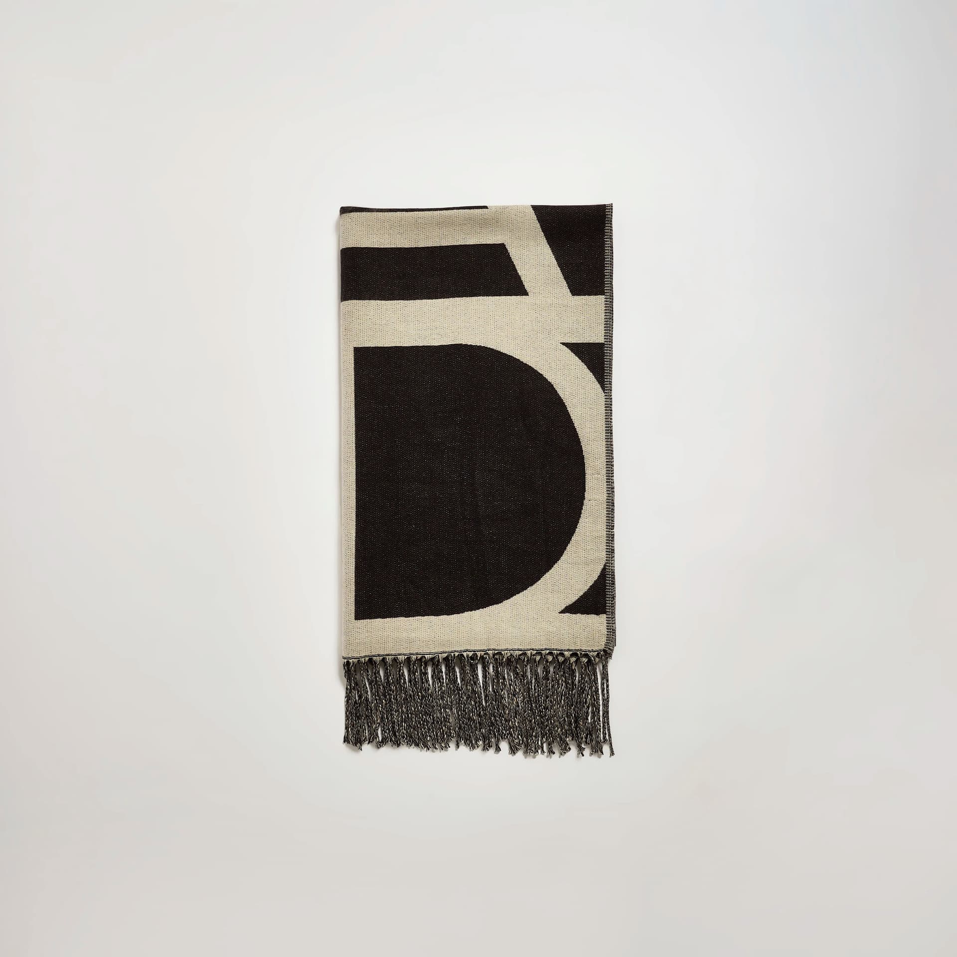 River Island River Island Womens Black Monogram Scarf