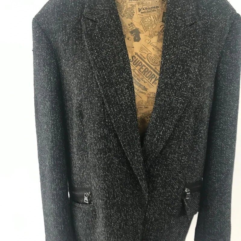 Next 12 Next Blazer grey black white  Long Sleeve Woven Formal Business Mid Length