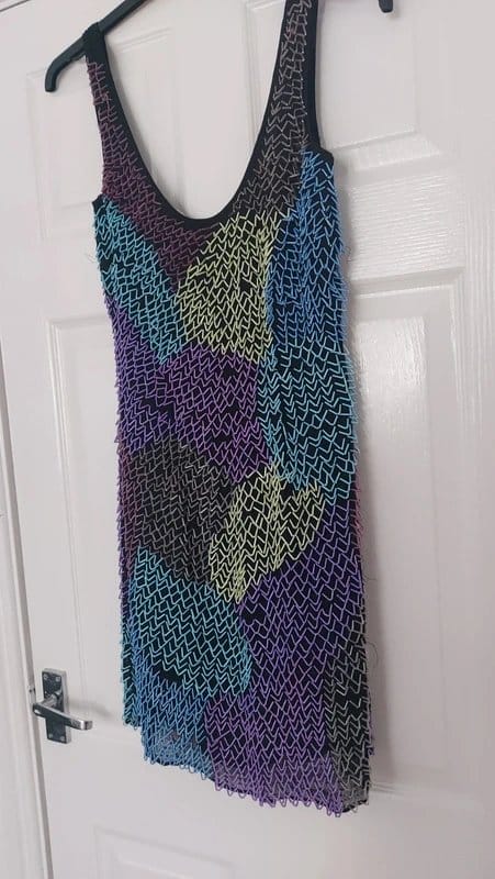 ASOS Beaded Purple & Turquoise Party Dress Size 10