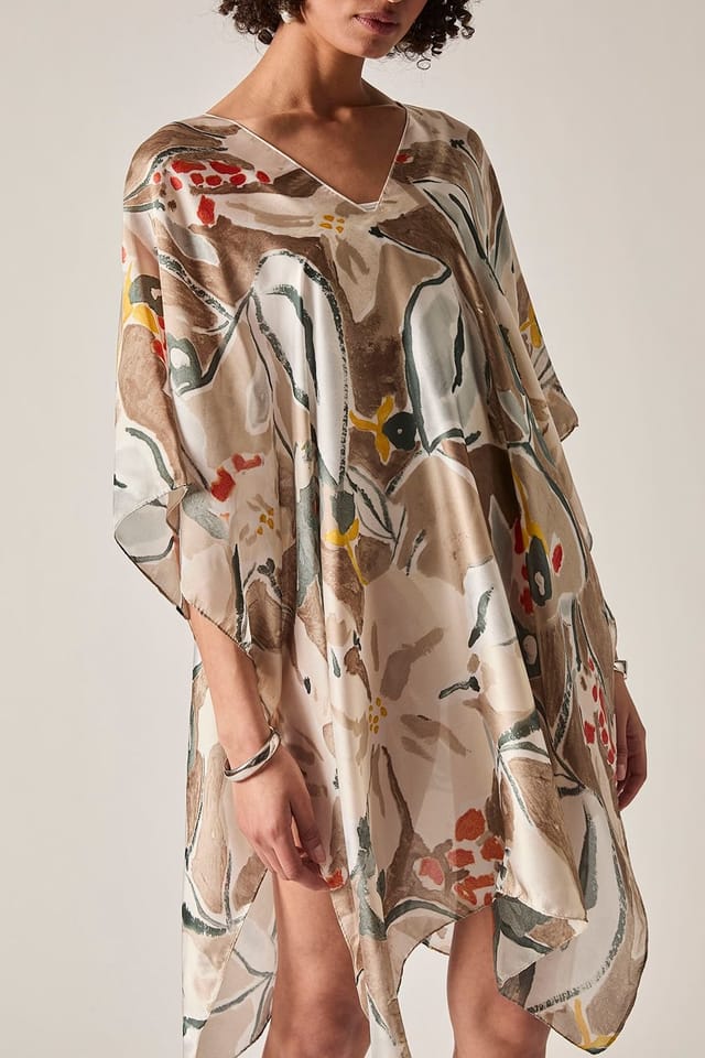 James Lakeland James Lakeland Women's Beige Abstract Floral Kaftan - 3