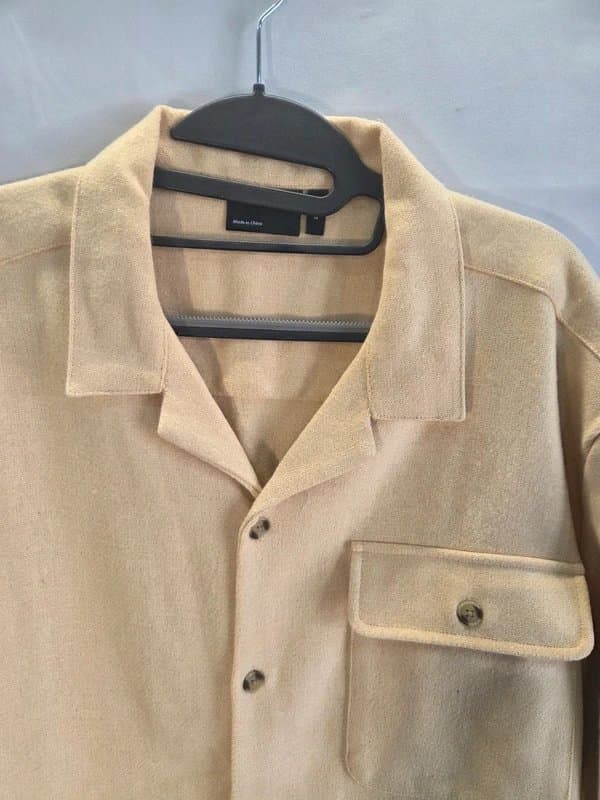 ASOS Design Asos design Beige Overshirt Shacket Jacket 2XL Mens Heavy Textured Shirt Jacket