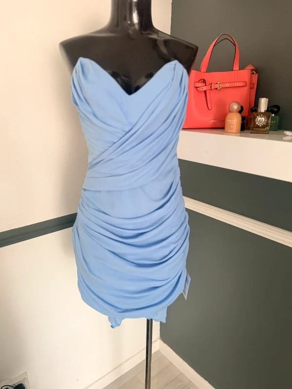 ASOS Design "ASOS Design" gorgeous corset mini dress in baby blue RRP £70 - 1