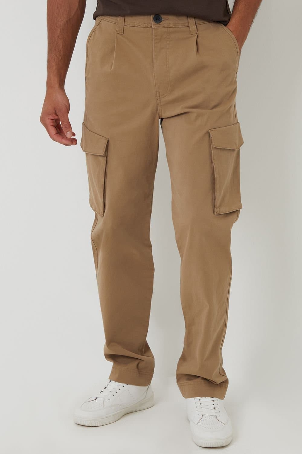 Threadbare Threadbare Stone Cotton Cargo Trousers