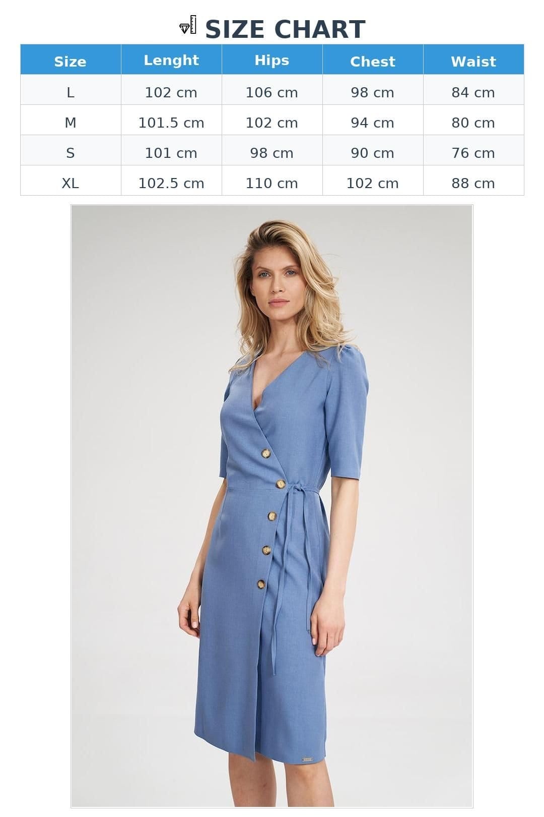 Love Lace Love Lace Women's Envelope Midi Dress with Cheese Neckline in Blue - 4