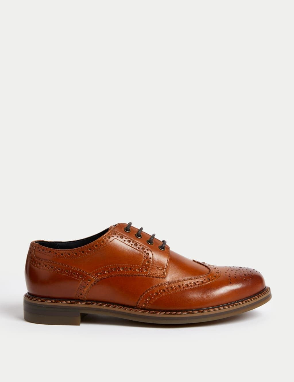 Marks & Spencer M&S Wide Fit Leather Brogues Chestnut