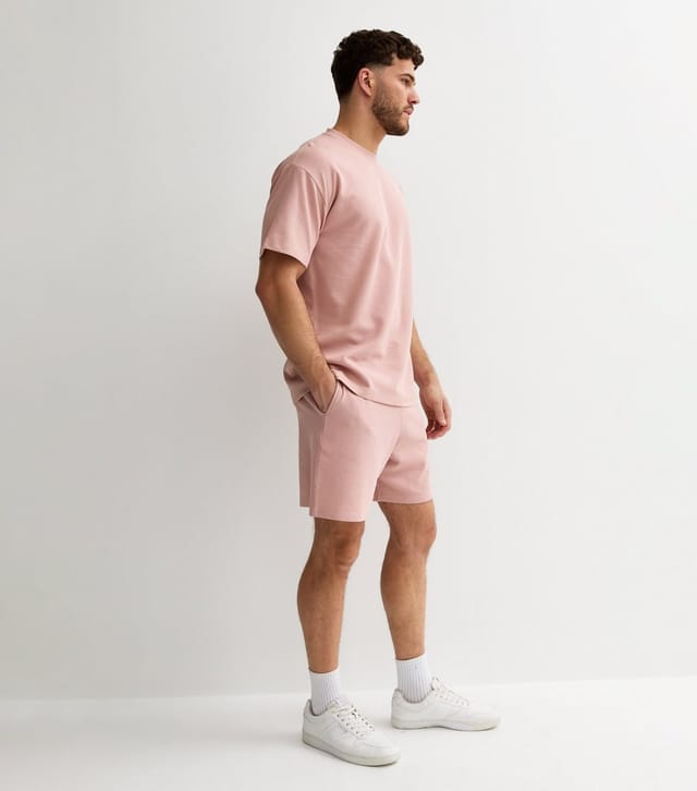 New Look Men's Pink Regular Waffle Texture Shorts New Look - 3