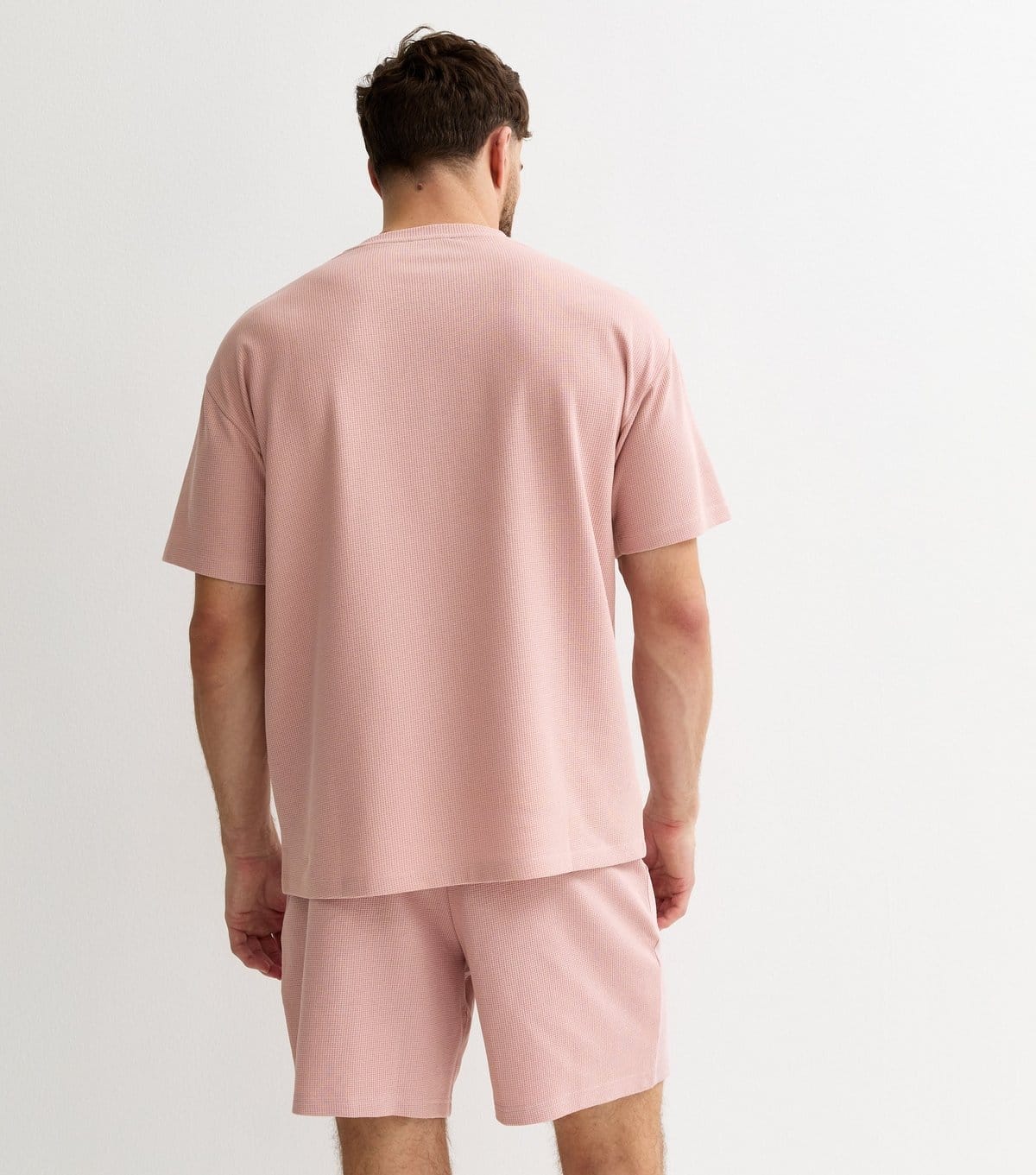 New Look Men's Pink Regular Waffle Texture Shorts New Look - 4