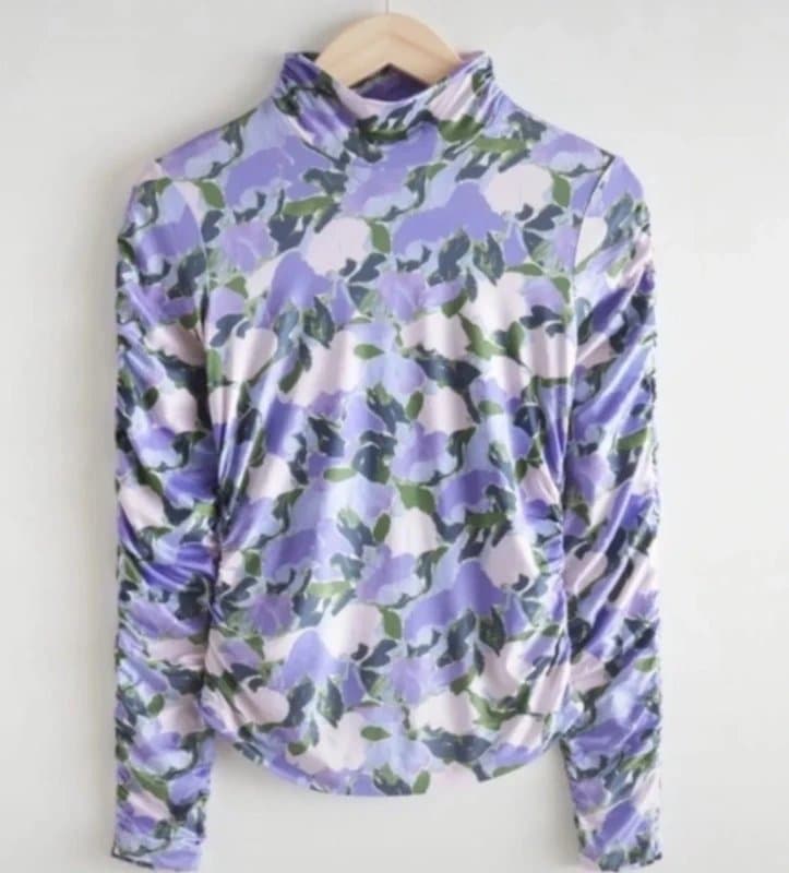 & Other Stories & Other Stories floral print high neck top in lilac