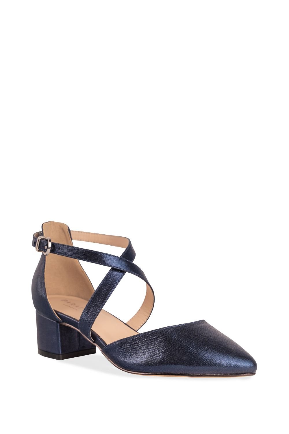 Paradox London Paradox London Women's 'Fran' Wide Fit Low Block Heel Court Shoe in Navy - 2