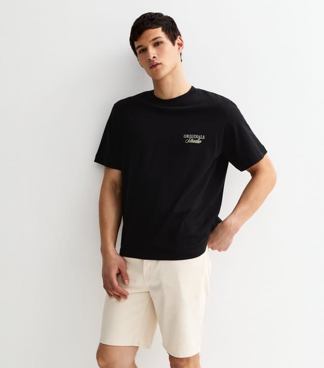 jack & jones Men's Black Relaxed Originals Studio Logo T-Shirt Jack & Jones New Look - 2