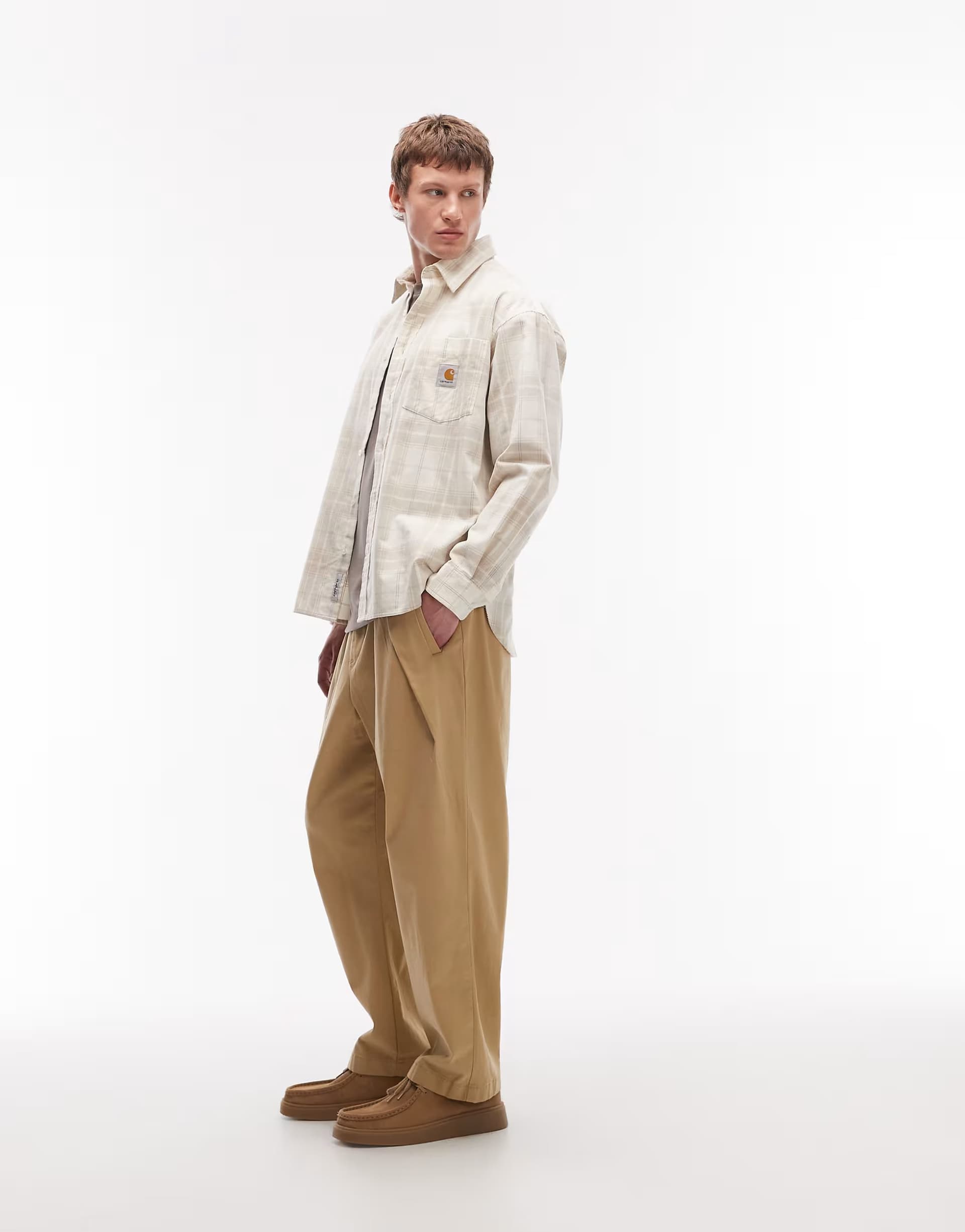 ASOS ASOS Beige Pleated Tapered Trousers