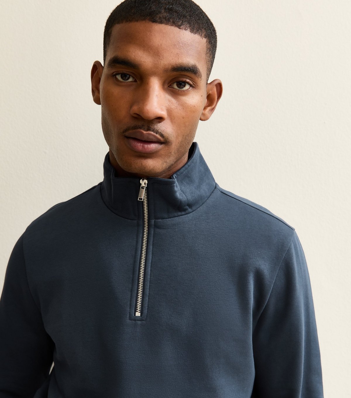 New Look Men's Navy Regular Quarter Zip Sweatshirt New Look - 3