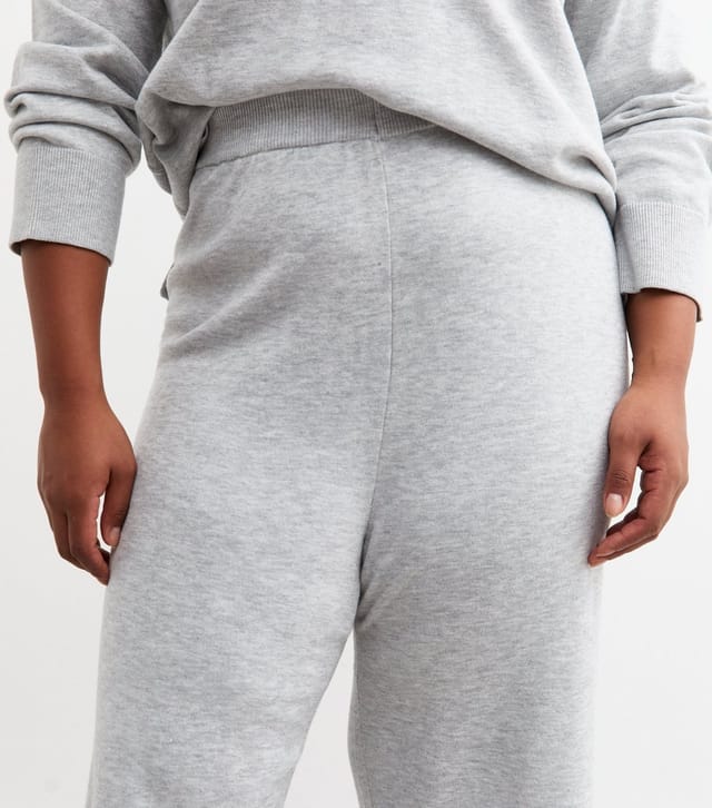 New Look Women's Plus Size Grey Wide Leg Jersey Trousers Curves New Look - 2