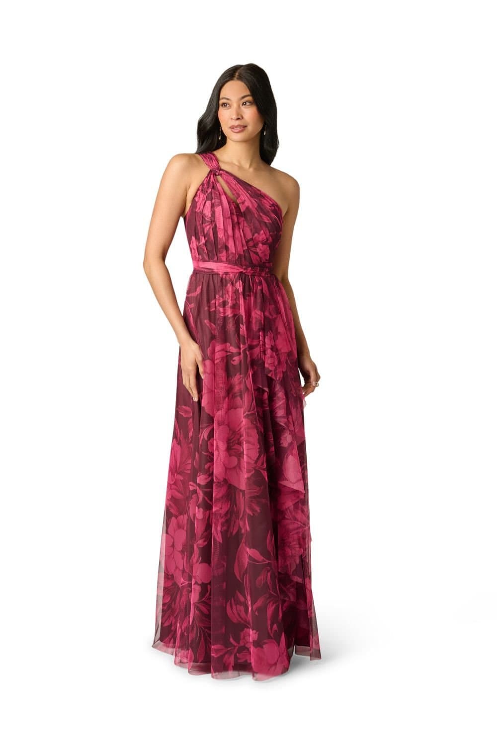 Adrianna Papell Adrianna Papell Women's Printed Tulle Gown in Red