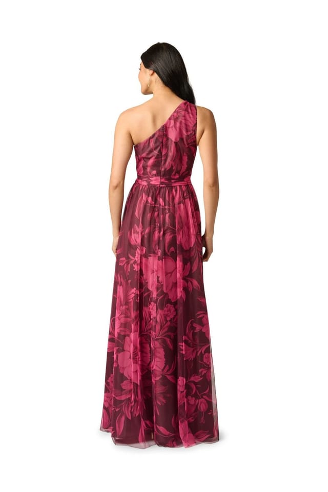 Adrianna Papell Adrianna Papell Women's Printed Tulle Gown in Red - 3