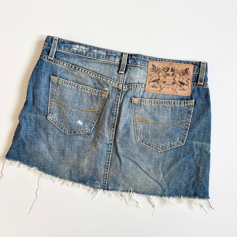 River Island Vintage Y2K River Island faded denim low rise mini skirt - 1