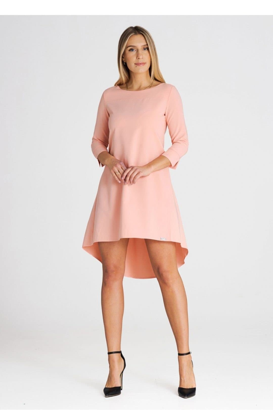 Love Lace Love Lace Women's Elegant Asymmetrical Cocktail Dress Pleated Back in Pink